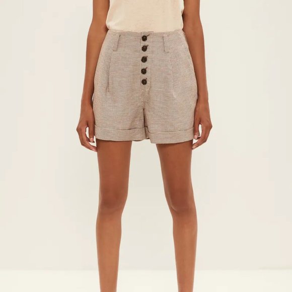 Frank and Oak Houndstooth High Waisted Shorts NWT - Picture 1 of 5